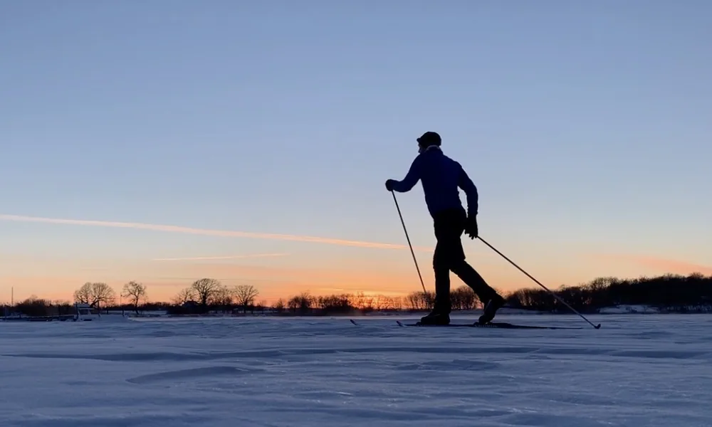 Last light, out on the lake in January.