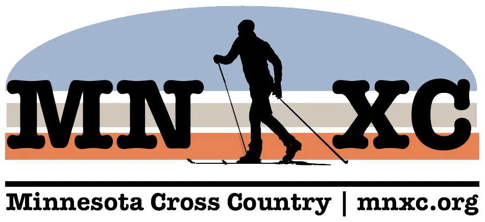 The original MNXC logo — a cross-country skier